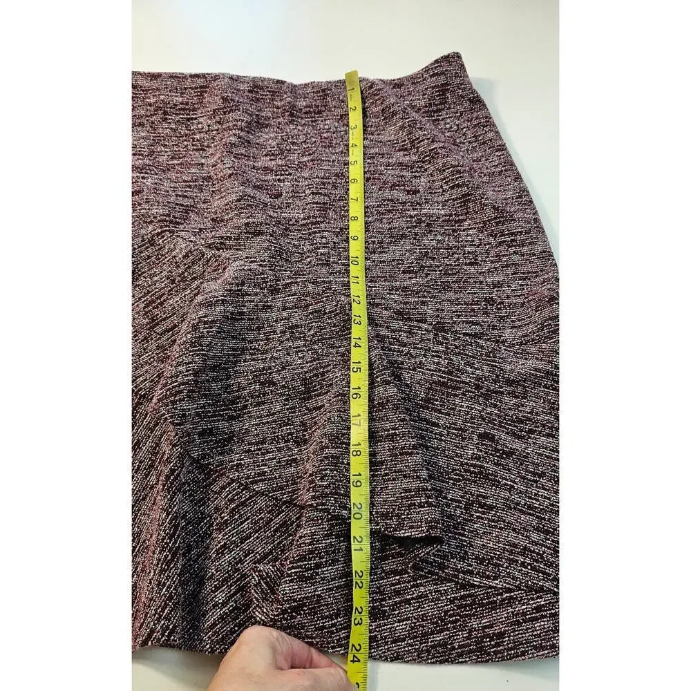 Pull on ruffle skirt purple twill size XL Loft career casual comfort EUC chic